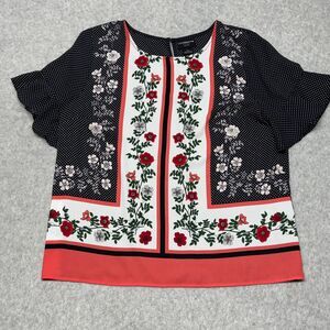 Liz Claiborne Floral Polka Dot Ruffle Sleeves Peasant Boho Cottagecore Grandma